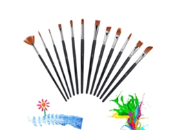 12 Pincéis De Nylon Para Pintura, Especificações Variadas, Lápis De Desenho Com Caule Curto Para Água E Óleo
