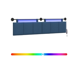 Conjunto 1 Cabeceira Suspensa Vidaxl Azul Veludo (210 X 55 X 5 Cm)