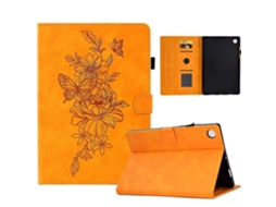 Capa De Couro Com Estampa De Peônia E Borboleta Para Tablet Huawei Matepad Se