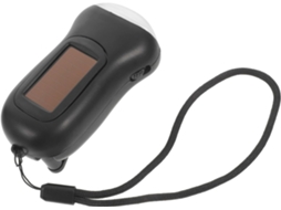 Lanterna Solar Com Manivela, Led Preto Recarregável, Portátil