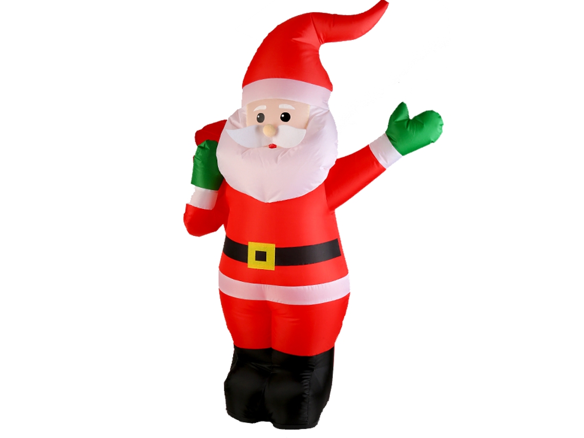 Vermelhod020 2.4g Papai Noel Inflável Som Música 360° Recarregável Brinquedo MDUG