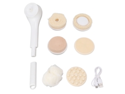 Pincel Elétrico de Banho Recarregável Escovador de Costas 360° com 6 Cabeças de Massagem e Bateria 1200mah