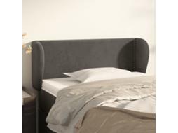 Vidaxl Cabeceira De Cama C/ Abas Veludo 93x23x78/88 Cm Cinzento-escuro