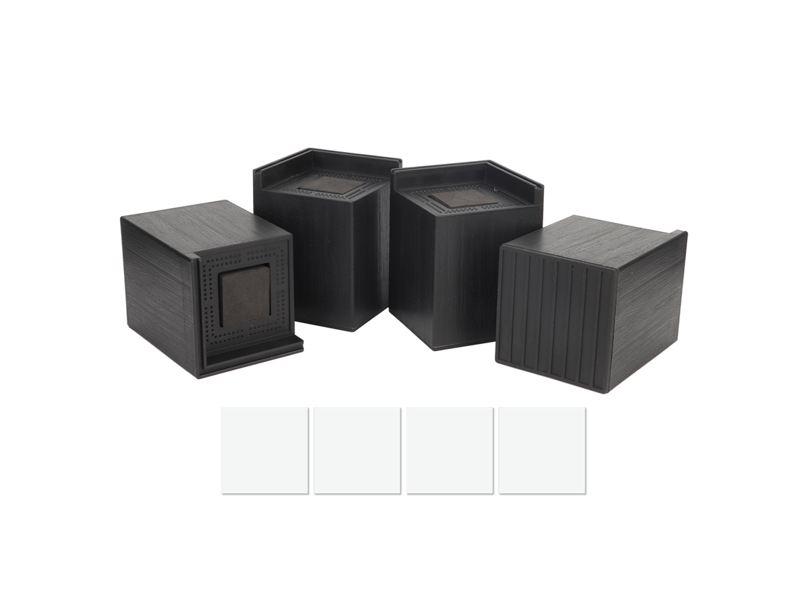 4 Peças De Suportes Quadrados Porosos De 10 Cm Para Sofás E Camas Com Pés Pequenos E Pontiagudos, Pretos Slowmoose