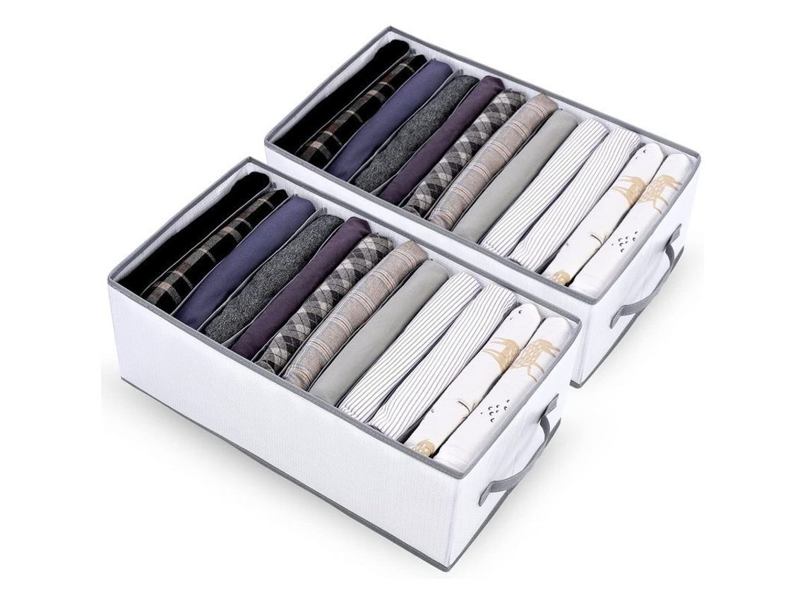 Organizador de Gaveta, Roupa, 12 Compartimentos, 2 peças, Plegável, Lavável S/MARCA