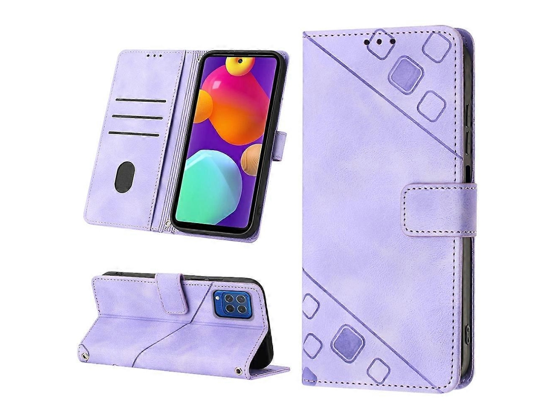 Capa De Celular Em Couro Com Textura Em Relevo Para Samsung Galaxy F62 / M62