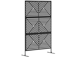 Divisória De Ambiente Externa Decorativa Com Treliça Para Plantas Trepadeiras, 122x45x198 Cm, Preta.