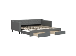 Daybed With Trundle, Daybeds With Trundles Vidaxl Cinzeto Tecido (90 X 200 Cm)