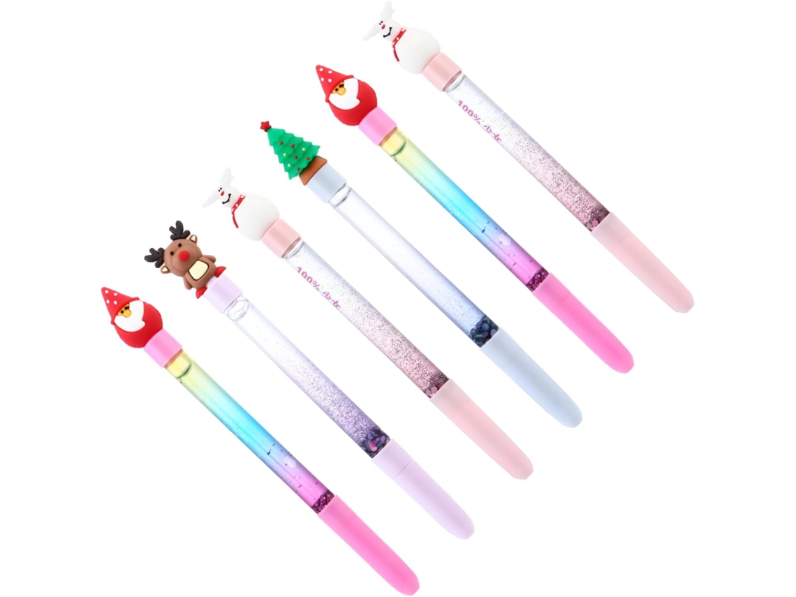 Conjunto De 6 Canetas Em Gel Stobok Com Temas Natalinos, Plástico