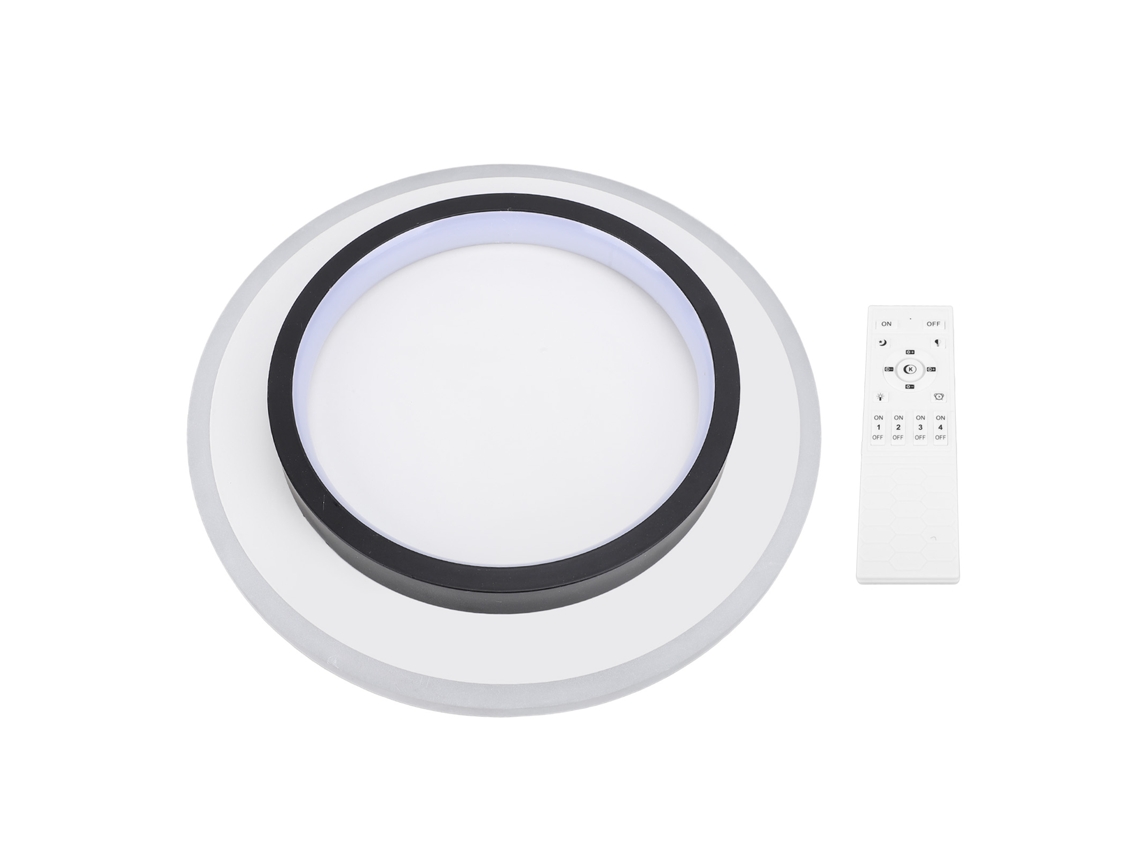 Lâmpada de Teto Led Moderna com Controle Remoto Apoio de Parede Preta | S/MARCA