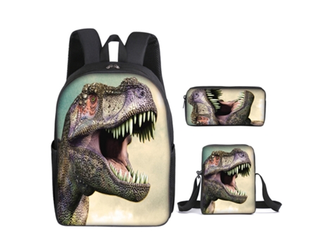 Mochila KOHREE Estudantil Dinossauro Conjunto de Três Peças