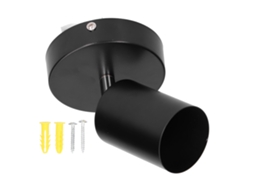 Base de spotlight gu10 ajustável em ferro forjado com base trilho 85 265v preto para quarto e shopping | S/MARCA
