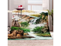 Manta com Estampa 3d de Paisagem em Microfibra 80x150cm