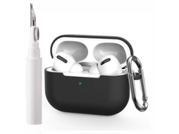 Capa protetora de silicone para fones de ouvido com estojo de limpeza + Fivela para Pendurar para AirPods Pro GIECY