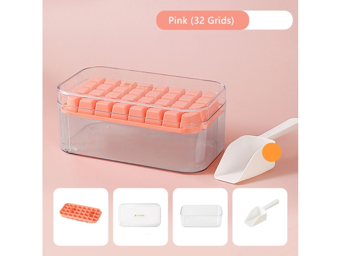 Ice Cube Bricka - Máquina de fazer cubos de gelo rosa (32 grades) Slowmoose (32 grades)