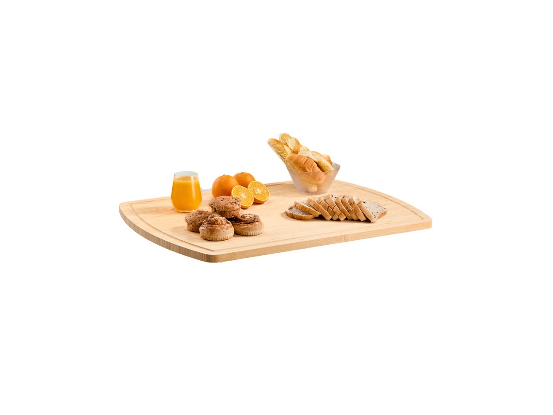 Tábua De Corte E Cobertura Multifuncional De Bambu 76x56 Cm Para Cozinhas Compactas Tekmaquinas