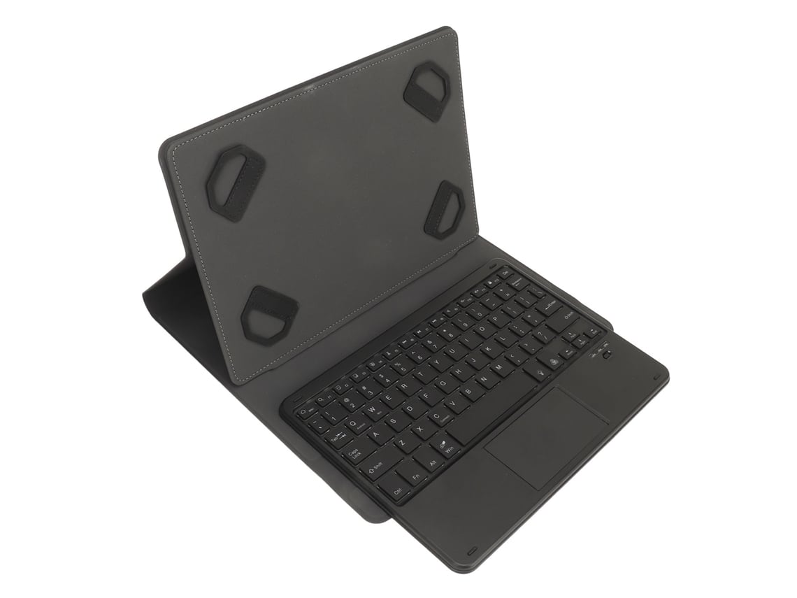 Capa com teclado Bluetooth universal para tablets de 9.7 a 11 polegadas couro Pu com trackpad e retroiluminação