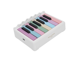 Primerox calendário de Mesa Piano 2025 Miniatura Tocável para Casa Escritório Branco com Música
