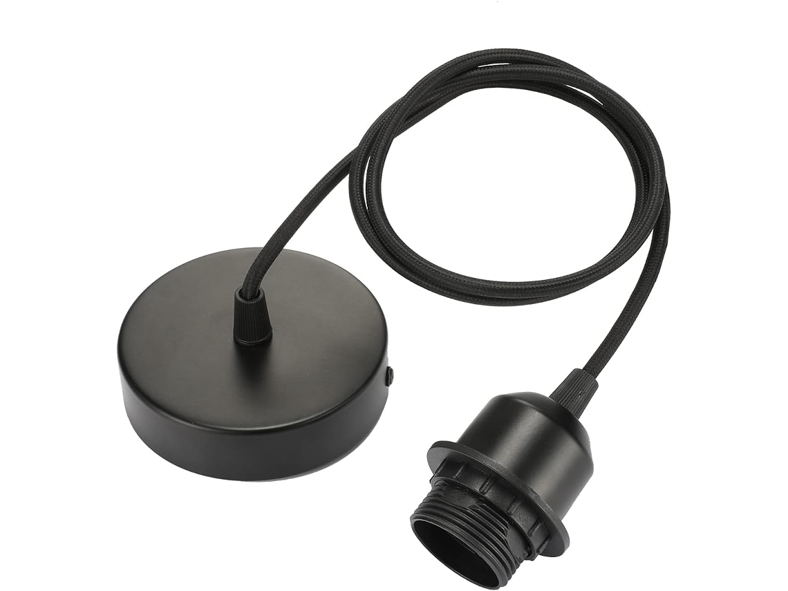 Kit 2 Pendentes E27 Com Cabo Têxtil Ajustável De 100 Cm