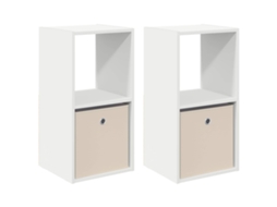 Conjunto 2 Mesa-de-cabeceira Vidaxl Branco Derivados De Madeira (35 X 32 X 68,5 Cm)