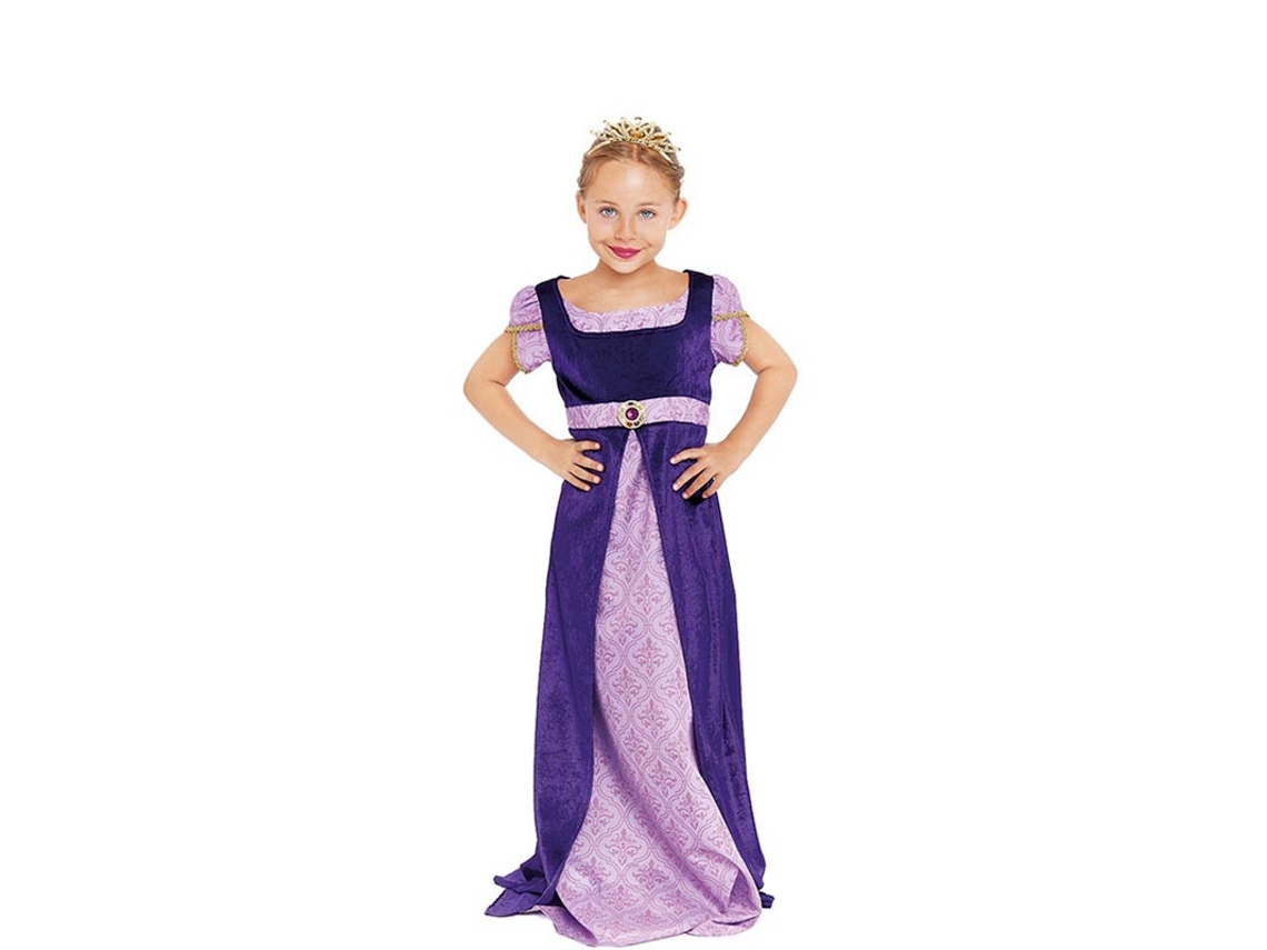 Fato de senhora medieval roxo e lilás para menina