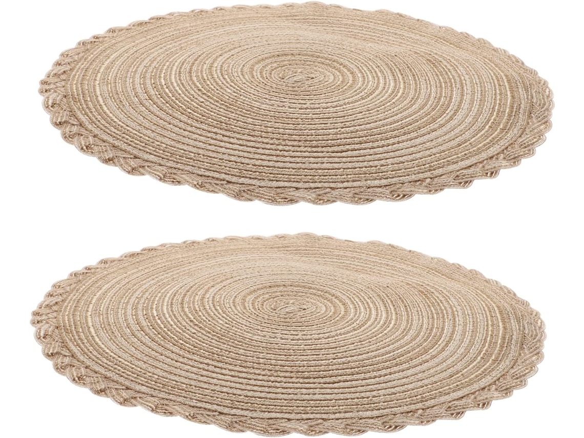 Jogo De Toalhas Mesa 2 Peças Para Jantar, Redondas, Protetoras Resistentes Ao Calor, Práticas Cafés. Vayotoy