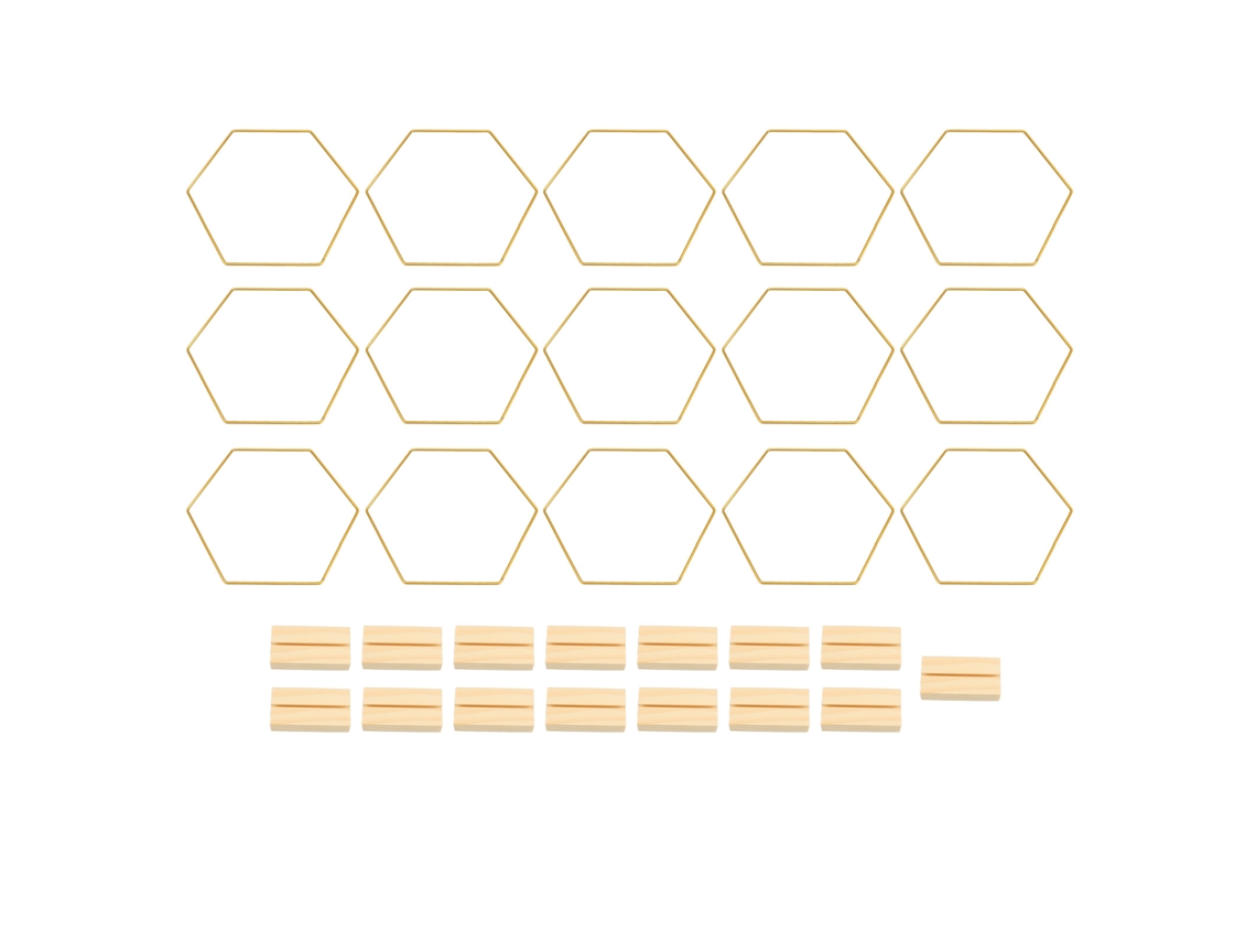 Laxiscreed Jogo De 15 Grinaldas Floresta Com Aros Hexagonais Para Decoração De Casamento Gold