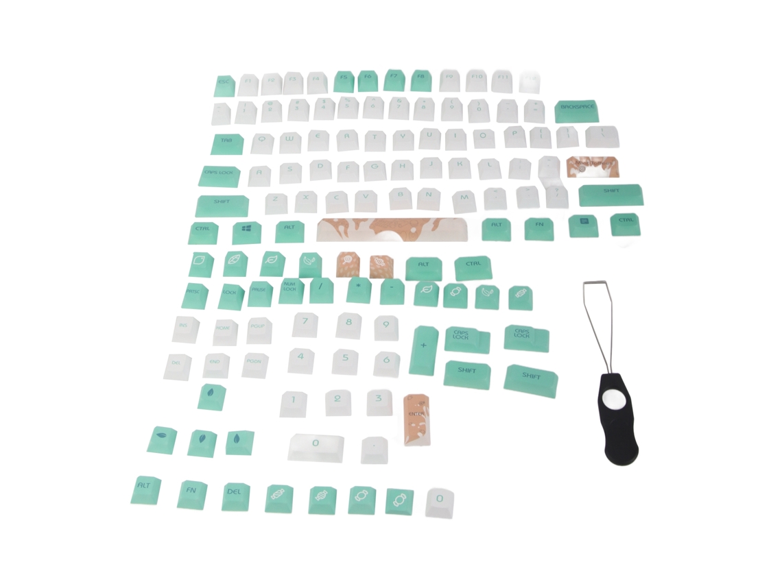 Teclas de Sublimação PBT LAXISCREED, 128, padrão balas de leite mentolado