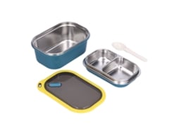 Caixa de Bento de Aço Inoxidável, 1.2l, Duas Camadas, Azul | S/MARCA