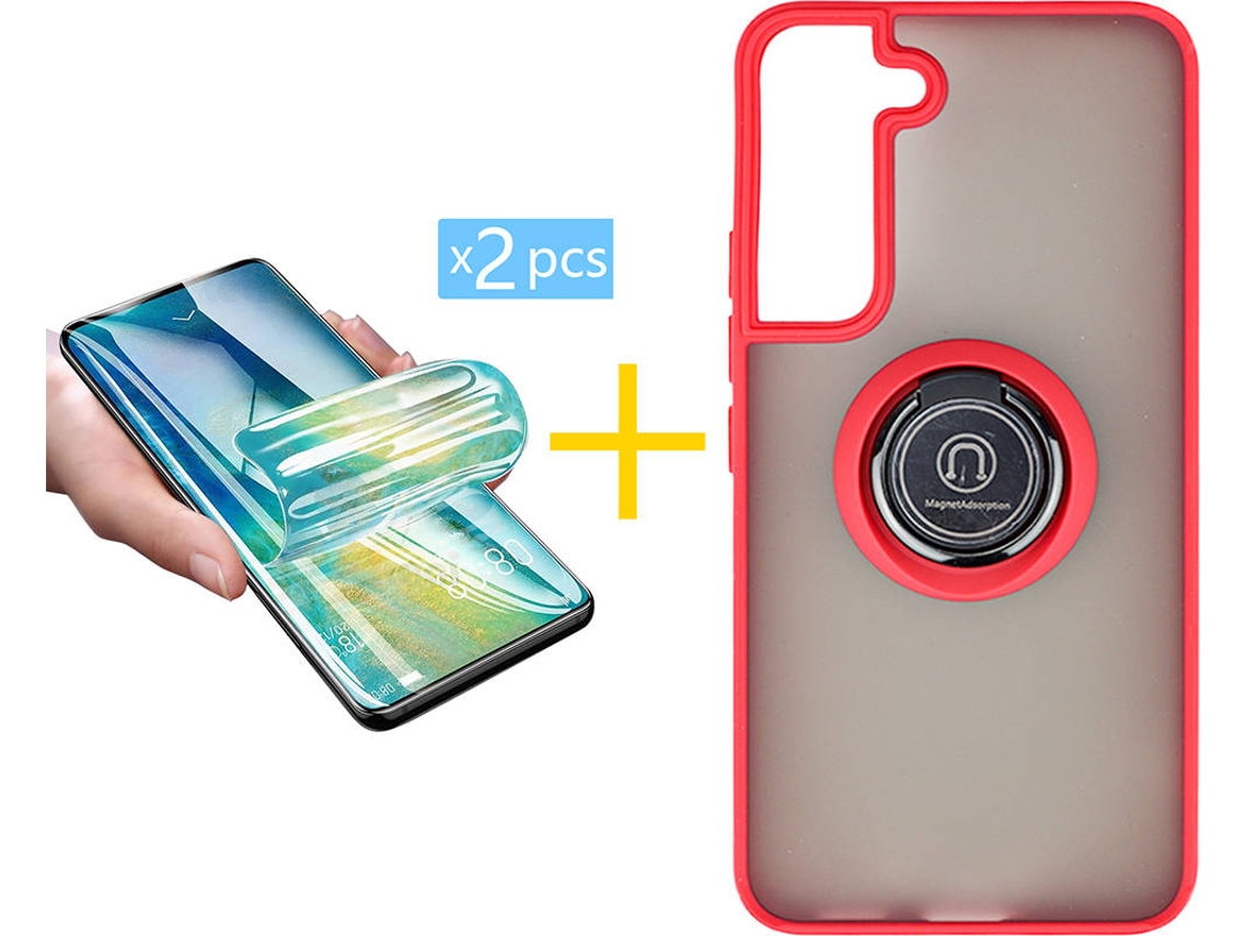 Capa + 2 Películas para Samsung Galaxy S22 Plus 5G SKYHE Vermelho