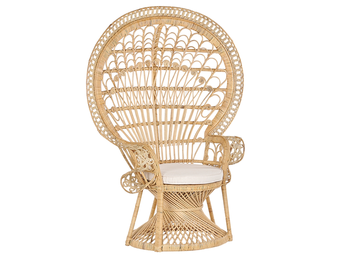 Cadeira de jardim BELIANI Emmanuelle de Rattan/vime Natural 120x50x150