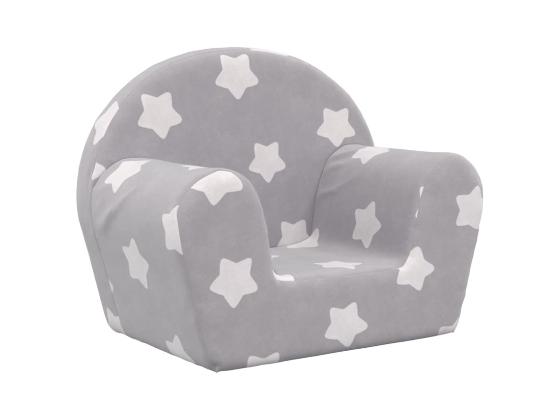 Maison Exclusive - Sofá Infantil C/ Estrelas Pelúcia Macia Cinzento-claro