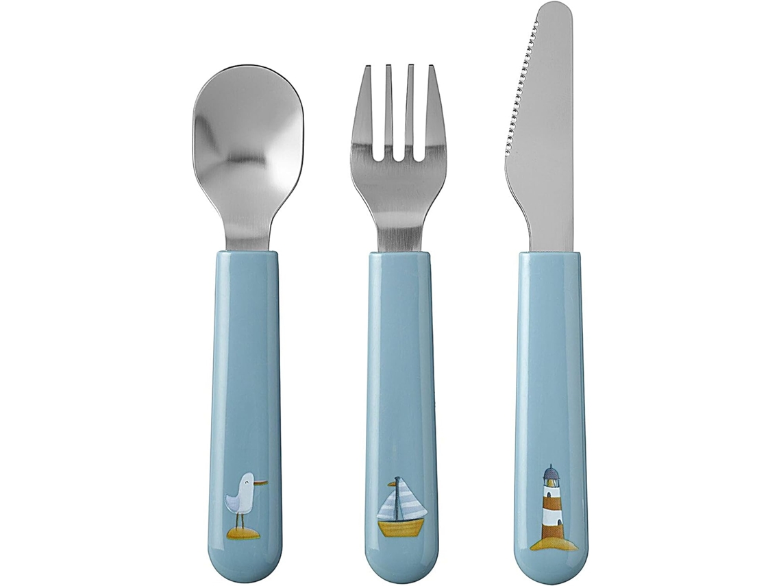Conjunto De Talheres Infantis Mio, 3 Peças, A Partir De 12 Meses Inclui Faca, Garfo E Colher Con Gokoco