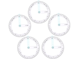 Conjunto De 5 Peças De Transferidor Circular Transparente Para Ângulos