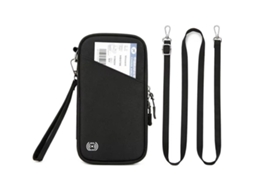 Porta-passaporte De Viagem, Cor Preto, Com Proteção Rfid, Impermeável, Com Fecho Seguro, Compartimentos Para Cartões E Documentos