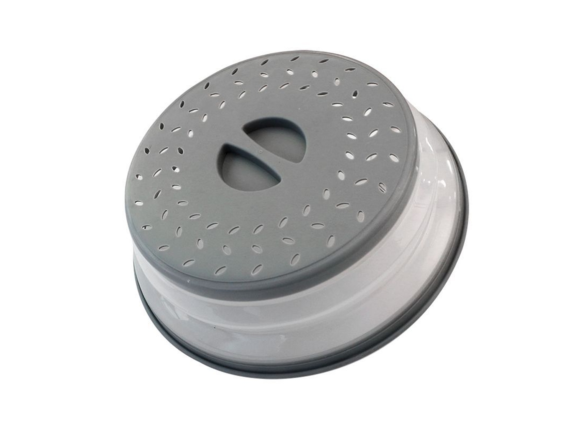 2 Capas de Prato para Micro ondas Anti splash, Plegáveis, Ventiladas, Bpa free, 10,5 Polegadas, Cinza