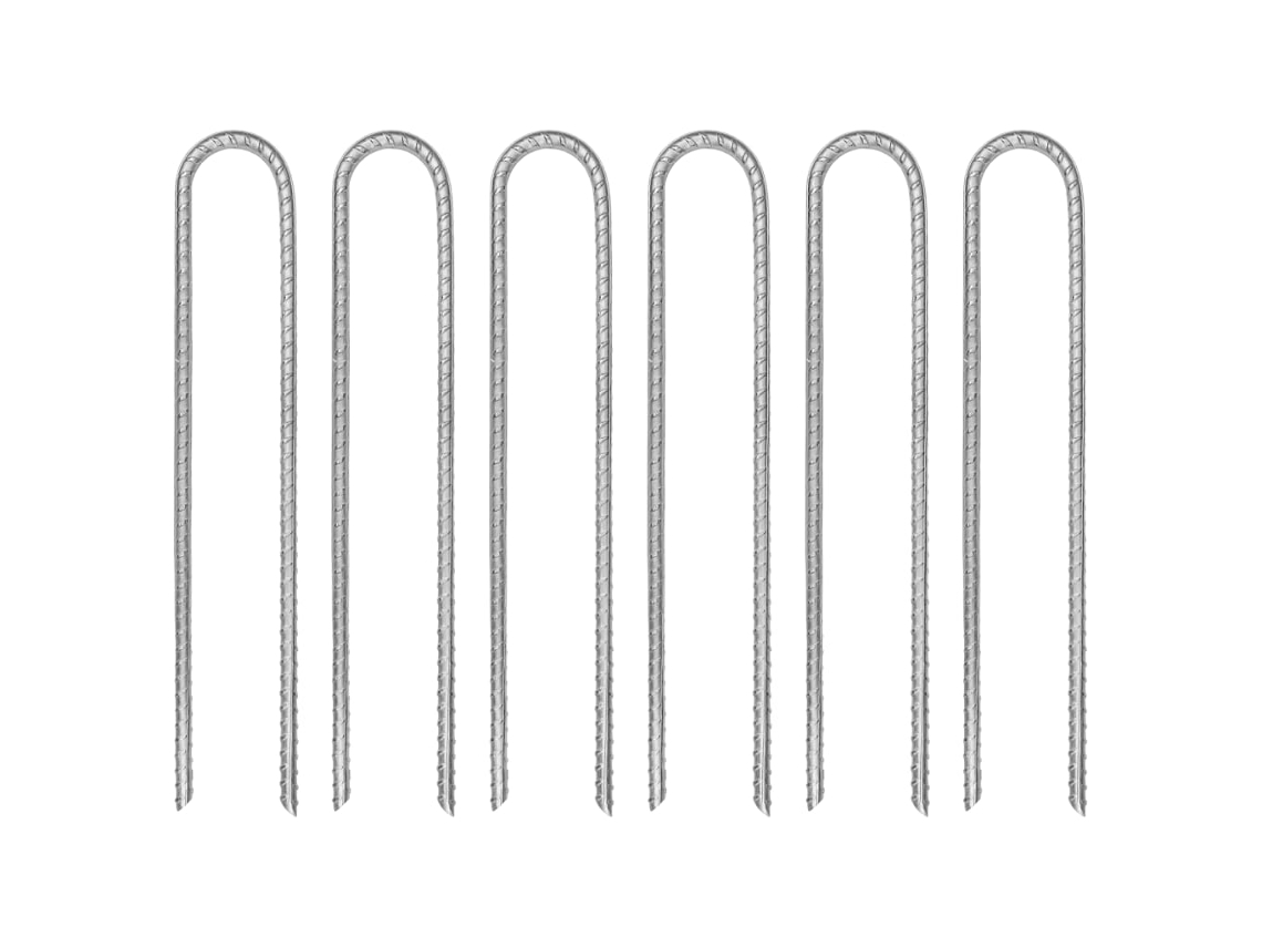 Conjunto 6 Estacas P/ Tenda VIDAXL Forma de U Aço Galvanizado