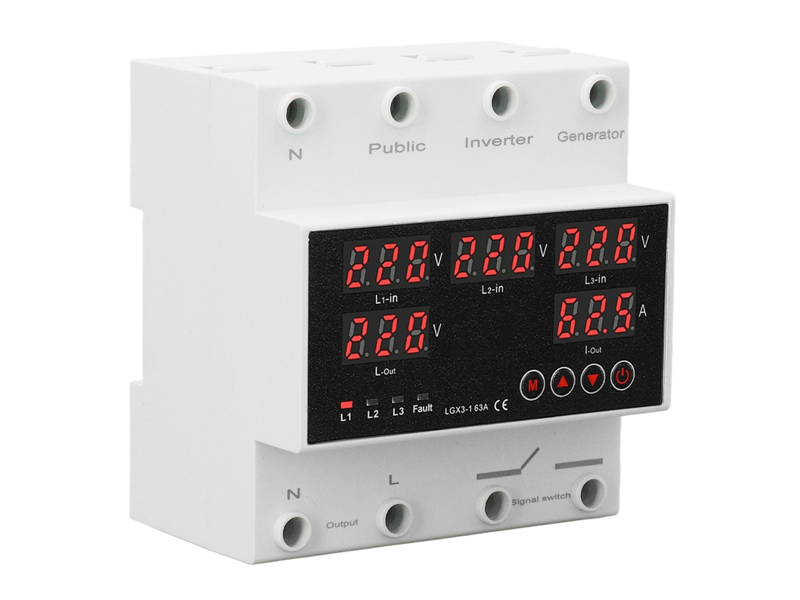 Interruptor de Transferência Automática Trifásico 63A com Tela LED HKJ