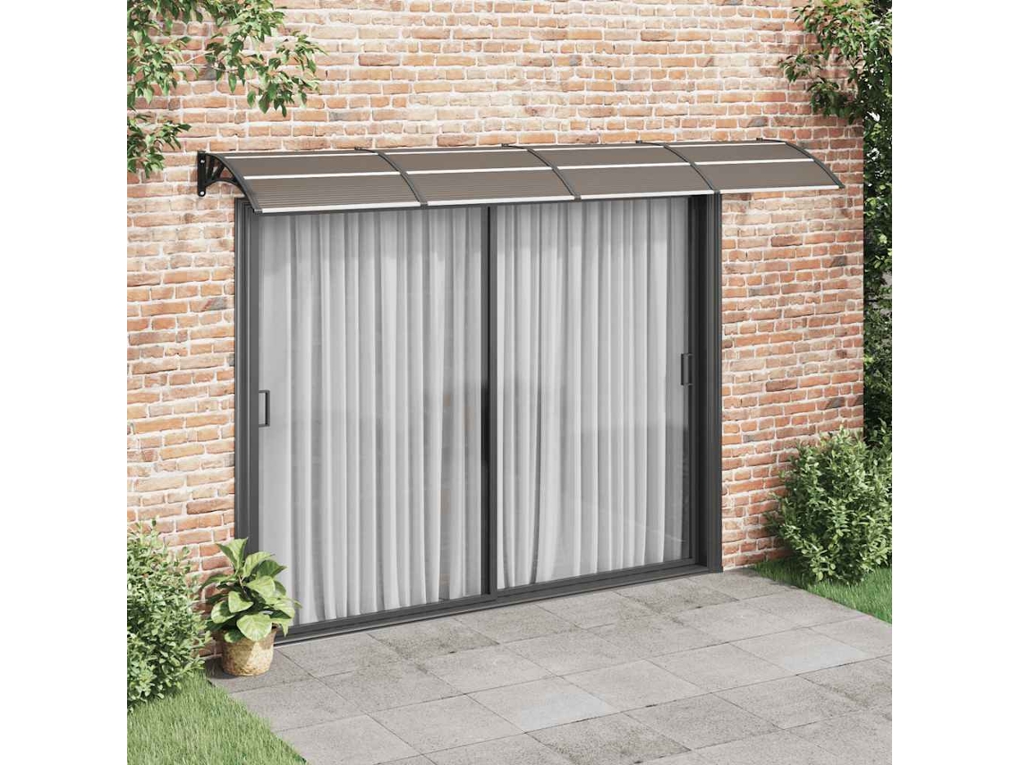 Vidaxl Toldo Para Porta 350x75 Cm Policarbonato Preto/transparente