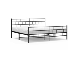 Estrutura de Cama com Cabeceira e Pés Metal Preto MAISON EXCLUSIVE 193x203 cm