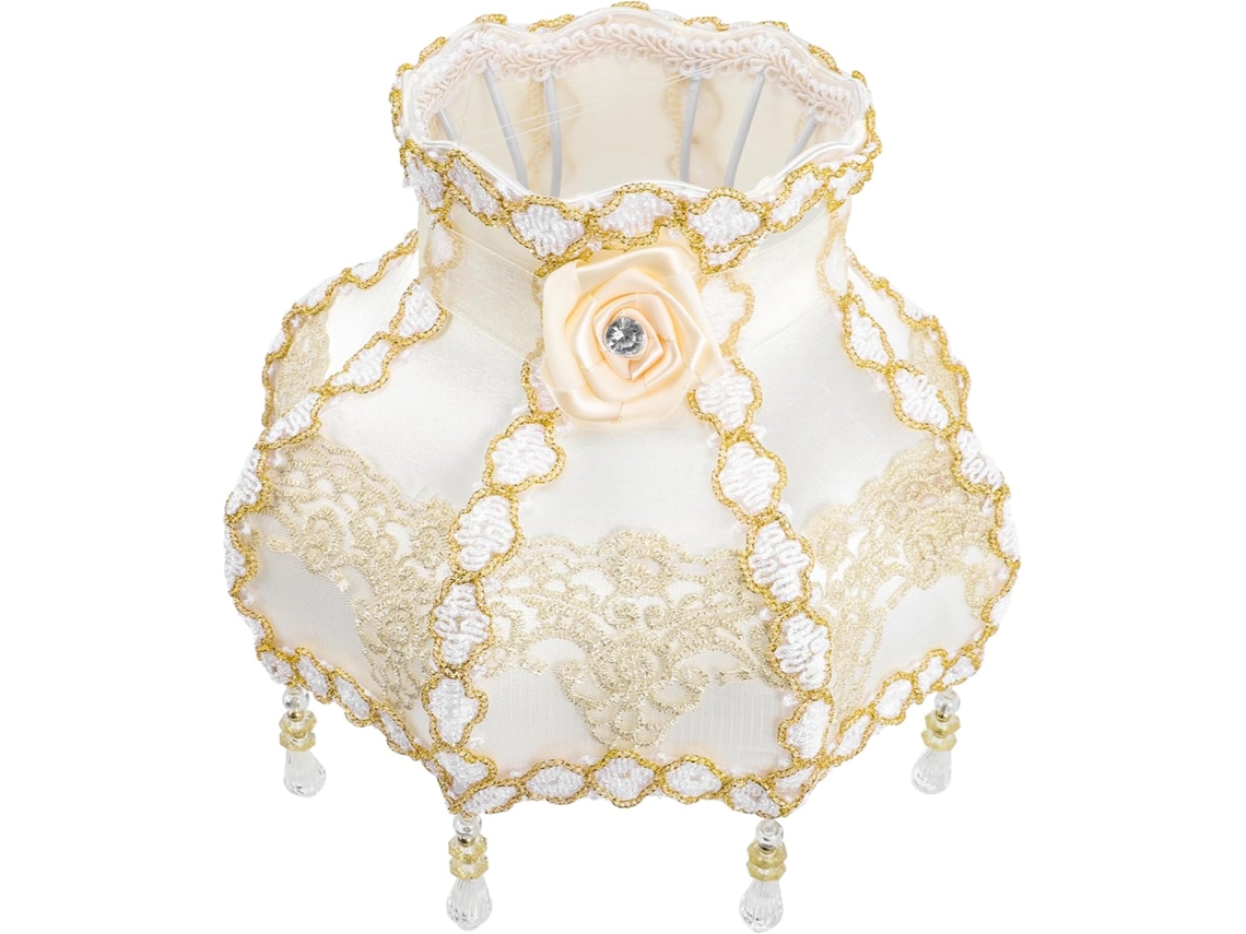 Abajur De Mesa Leve E Elegante Com Tecido Vintage.