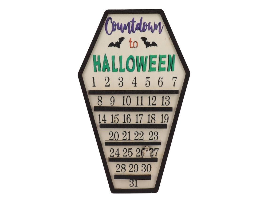 Calendário de Halloween Reutilizável com Indicação de Dias LAXISCREED