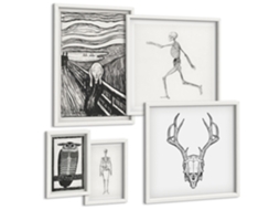 Conjunto De Pinturas Arte Do Surrealismo Natureza Homem Espelharte (5 Peças)