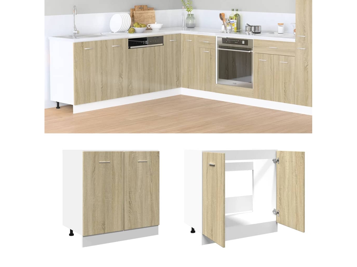 Vidaxl Armário Inferior “lyon” 80x46x81,5cm Carvalho Sonoma