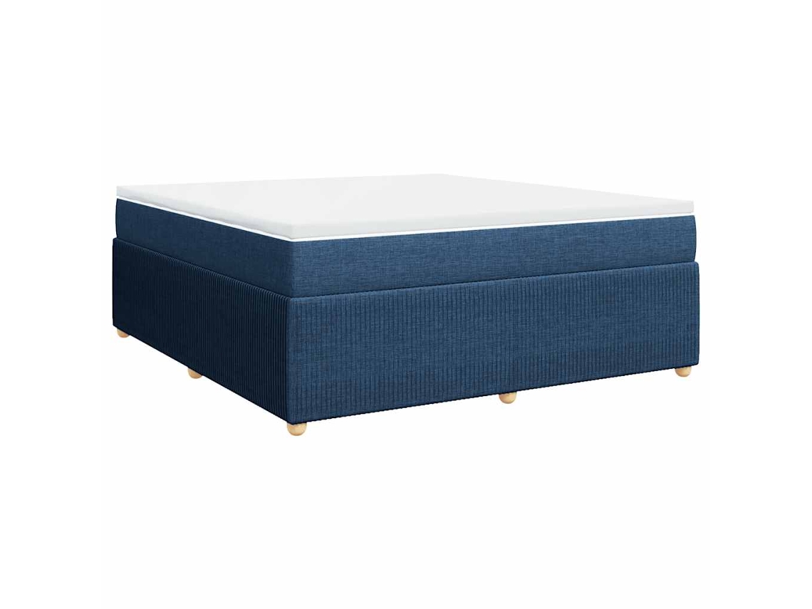 Cama com Molas/colchão 180x200 Cm Tecido Azul MAISON EXCLUSIVE
