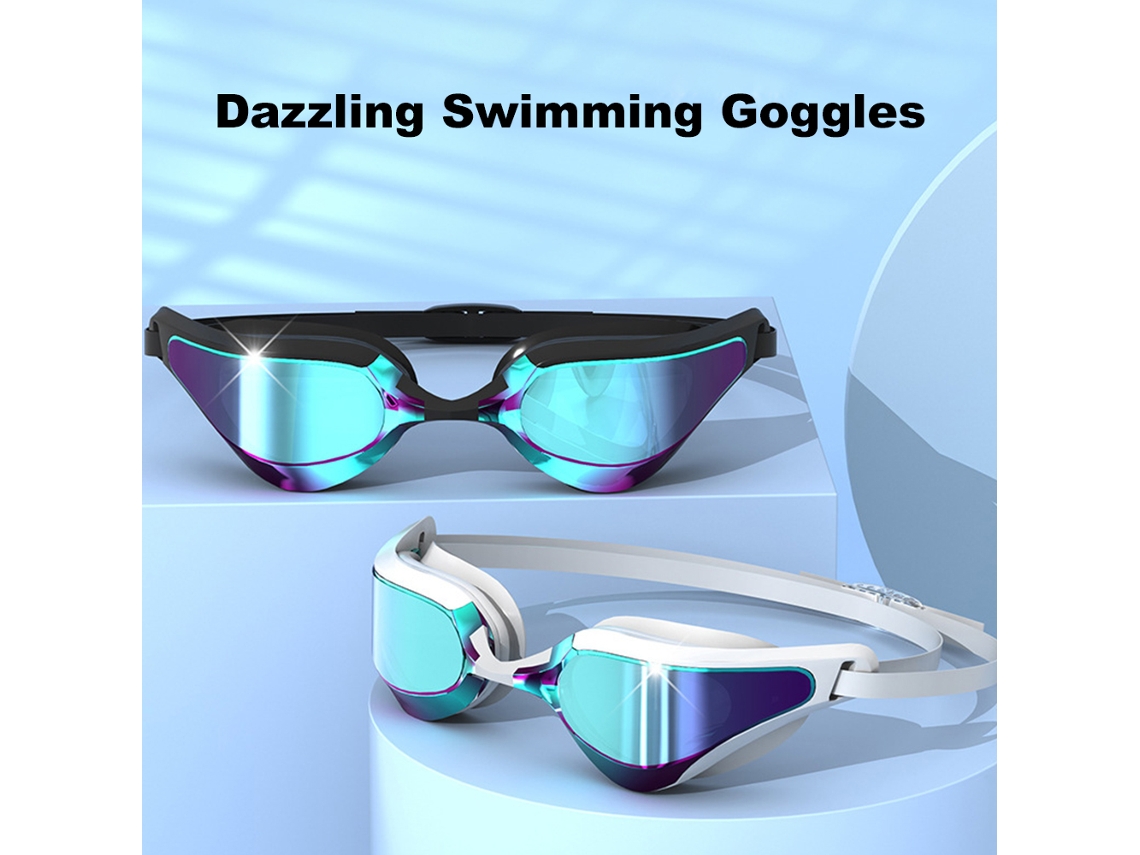 Óculos de Natação Adulto Anti fog Anti uv Estanque Lentes Largas