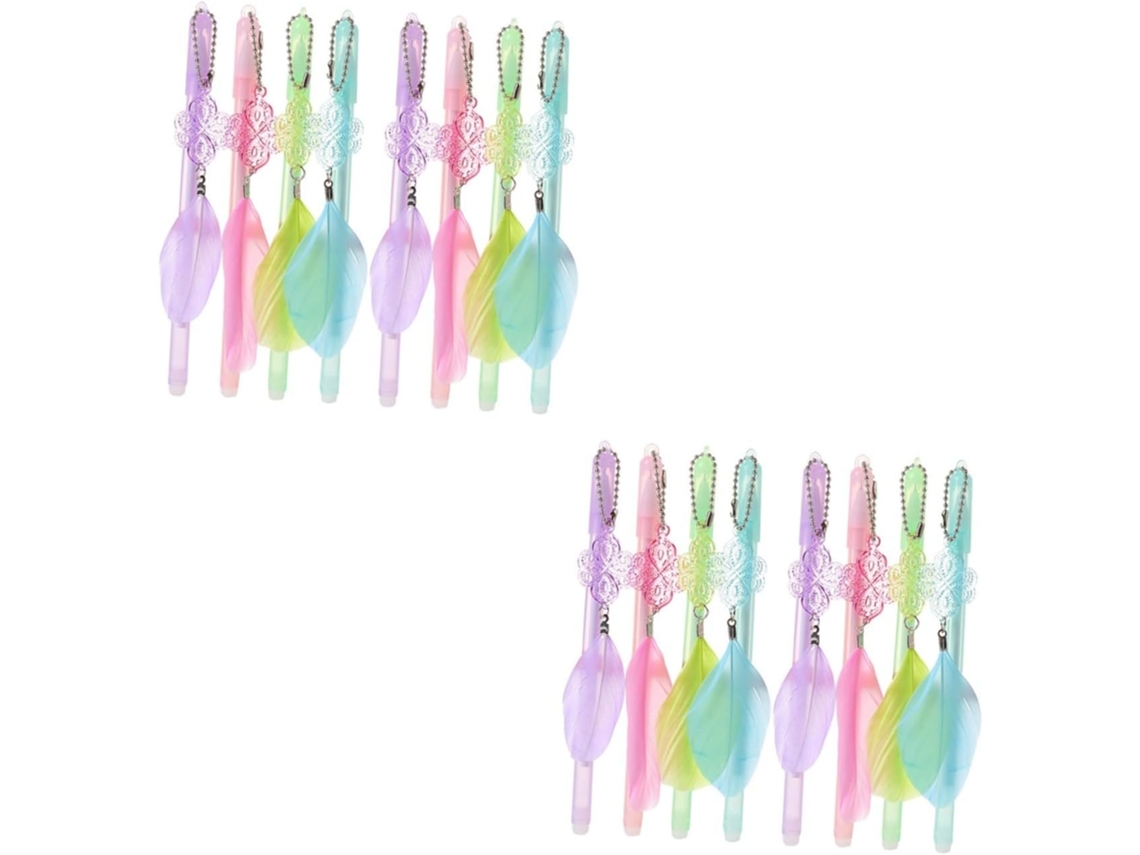 Conjunto Com 2 Canetas De Feltro Para Escola, Em Gel Decoração Pena,