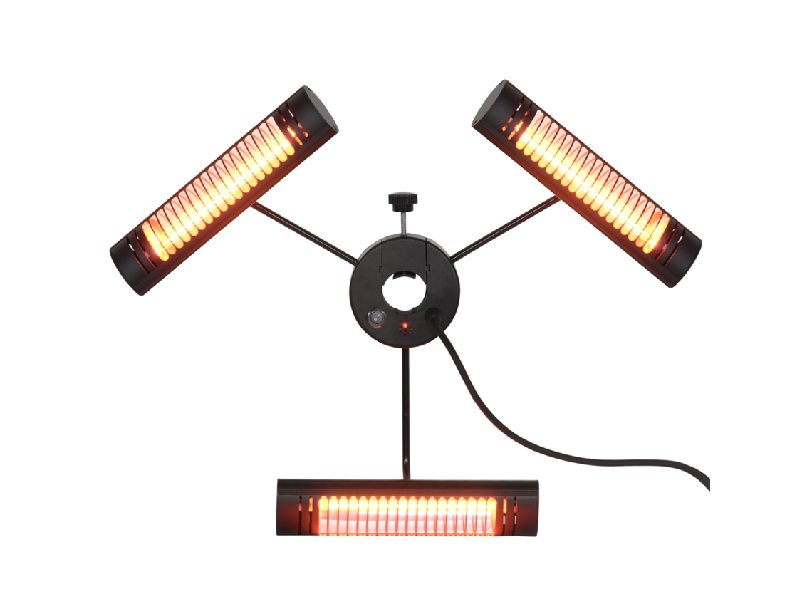 Aquecedor Elétrico De Exterior Liga De Alumínio Cor Preto 87x75x22 Cm Outsunny