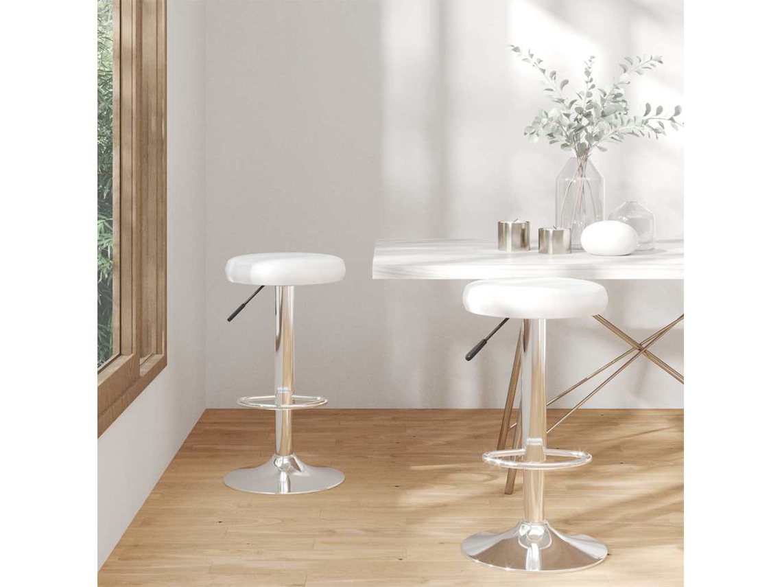 Vidaxl Bancos De Bar 2 Pcs Couro Artificial Branco