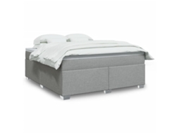 Vidaxl Cama Com Molas/colchão 180x200 Cm Tecido Cinzento-claro